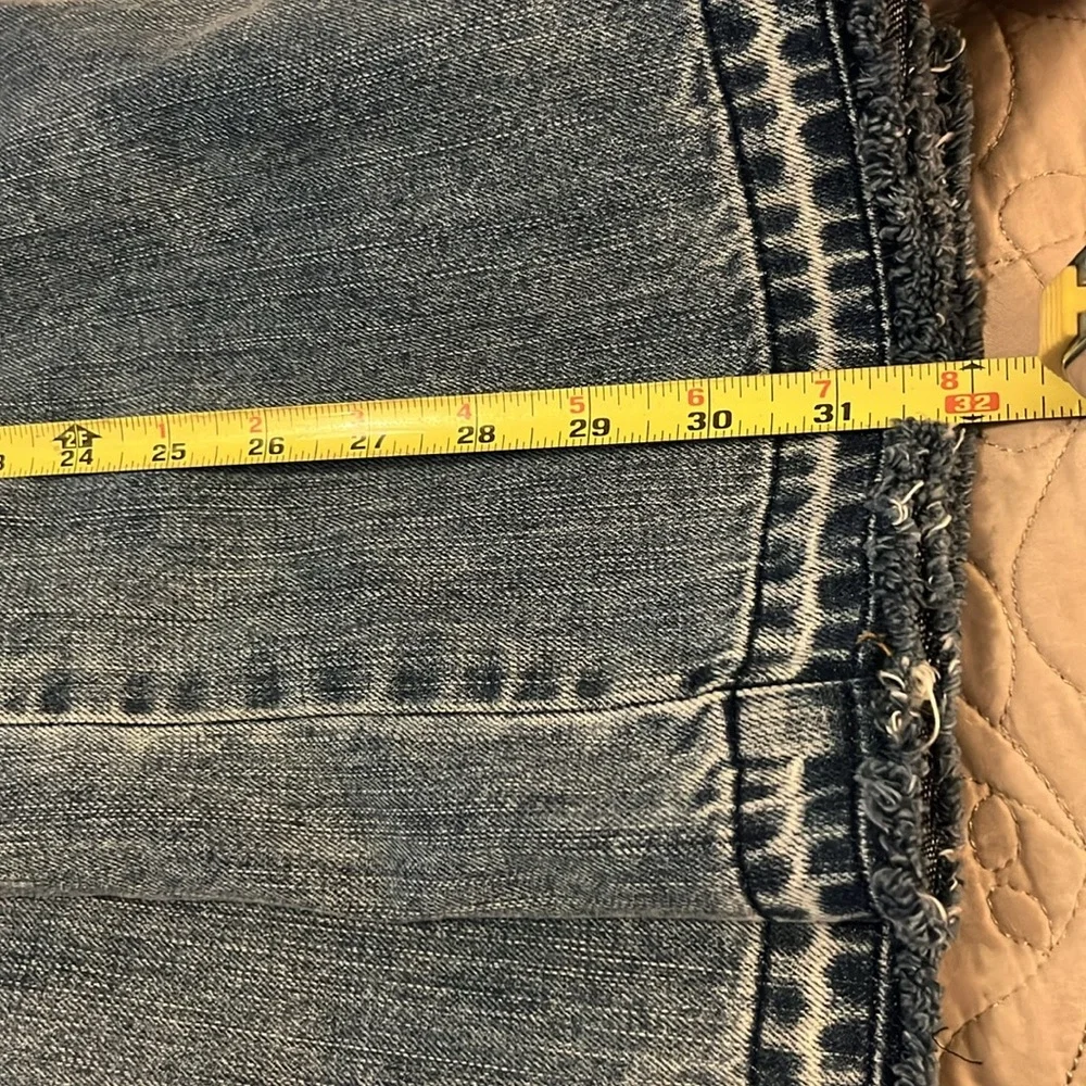 Guess Women’s Distressed Vintage Blue Denim Boho Jean Midi Maxi Skirt  Sz 26